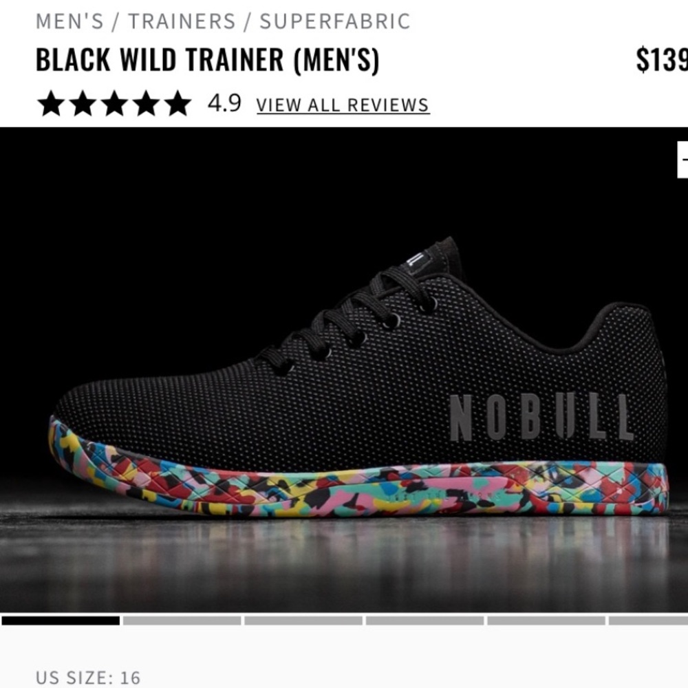 Men’s 10.5 Rare Black Wild Trainer NO BULL